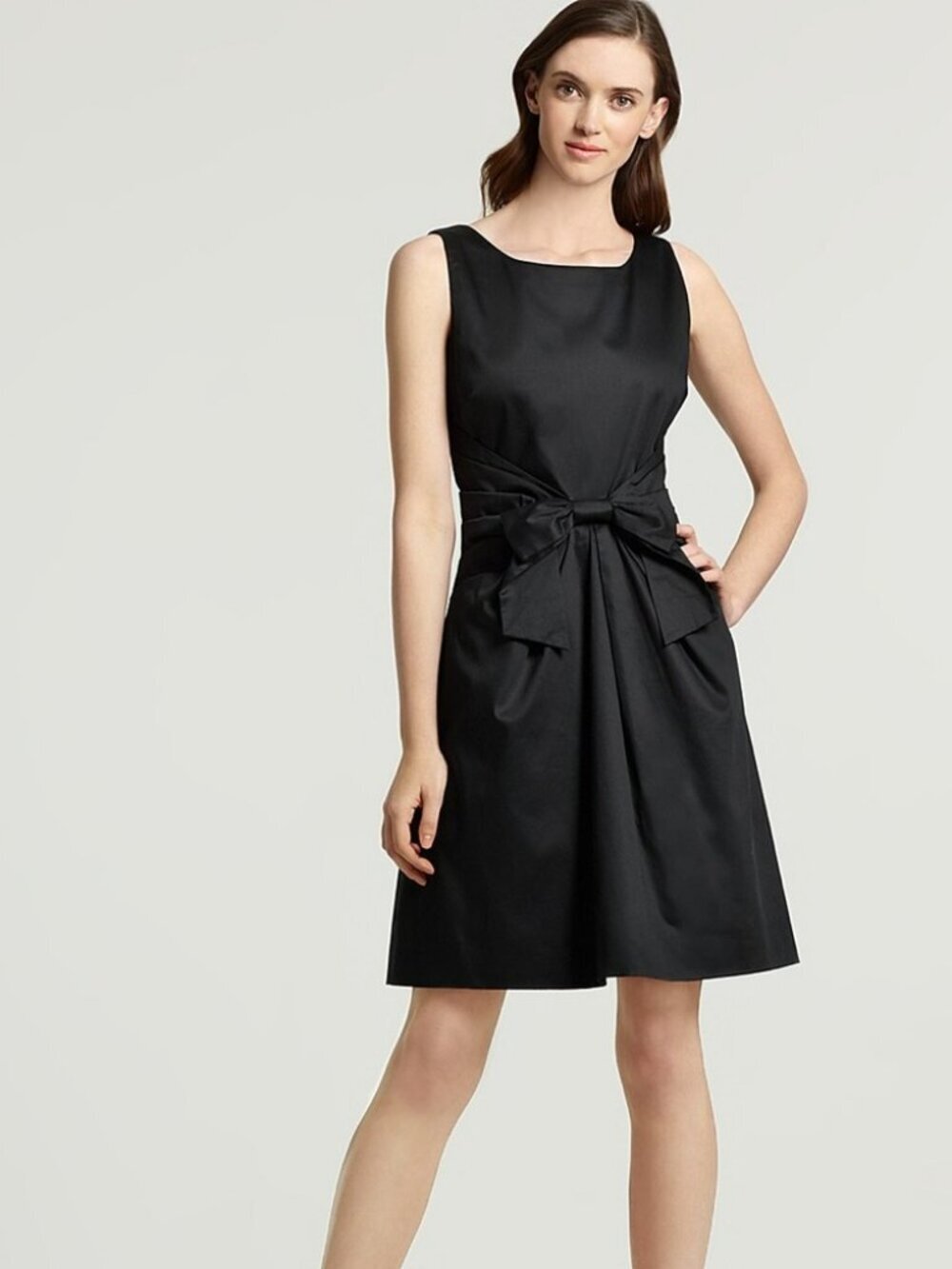 Kate Spade Jillian Bow Dress Cotton & Silk LBD Formal Black Cocktail Size 6